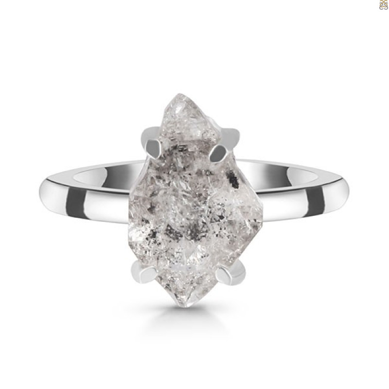 Petroleum Herkimer Diamond Rough Ring-R-Size-8 HDP-2-388