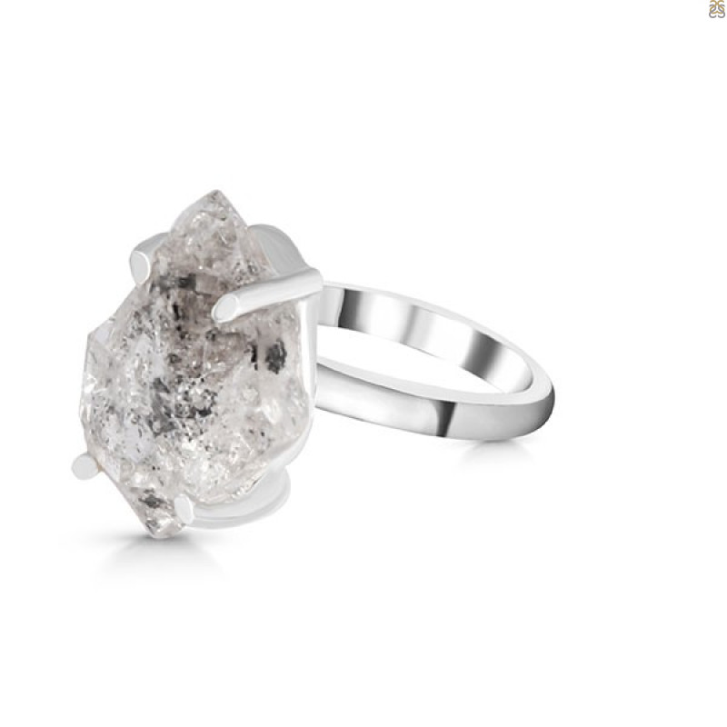 Petroleum Herkimer Diamond Rough Ring-R-Size-8 HDP-2-388
