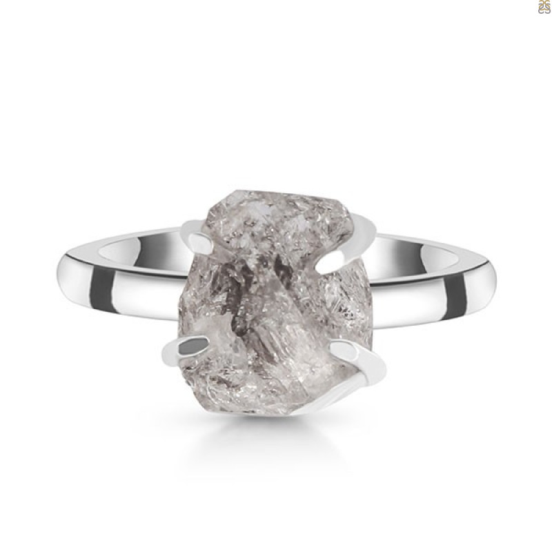 Petroleum Herkimer Diamond Rough Ring-R-Size-8 HDP-2-391