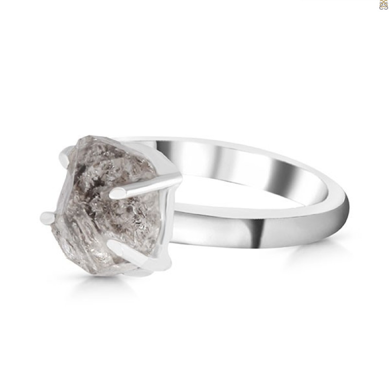Petroleum Herkimer Diamond Rough Ring-R-Size-8 HDP-2-391
