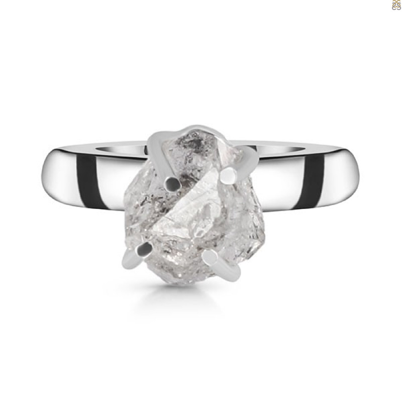 Petroleum Herkimer Diamond Rough Ring-R-Size-8 HDP-2-398