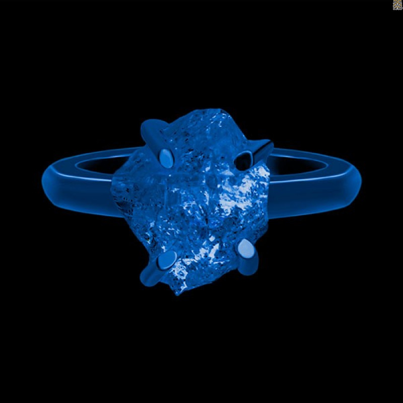 Petroleum Herkimer Diamond Rough Ring-R-Size-7 HDP-2-400