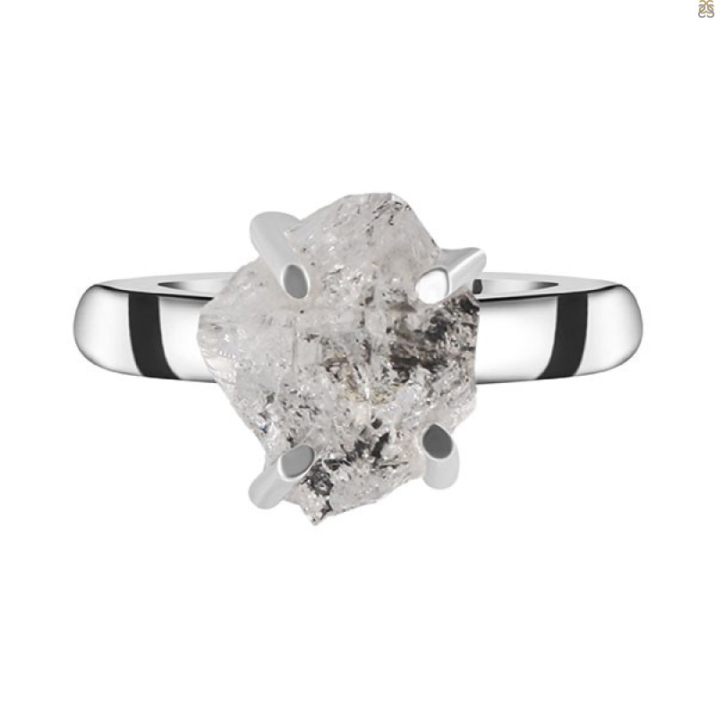 Petroleum Herkimer Diamond Rough Ring-R-Size-7 HDP-2-400