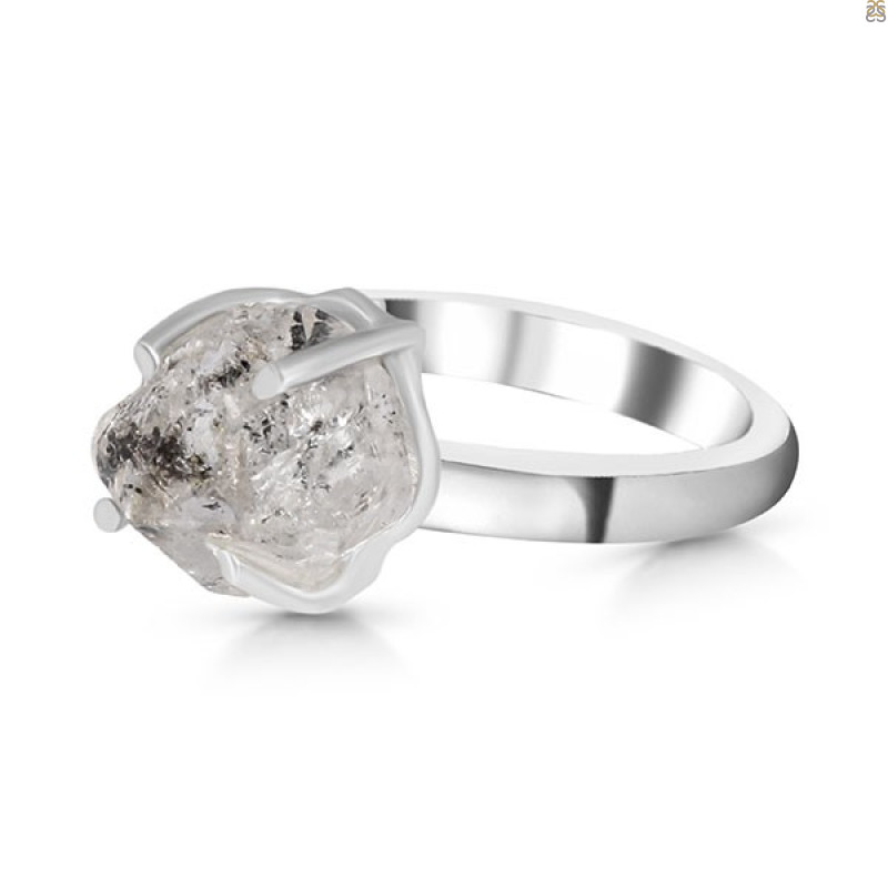 Petroleum Herkimer Diamond Rough Ring-R-Size-7 HDP-2-400