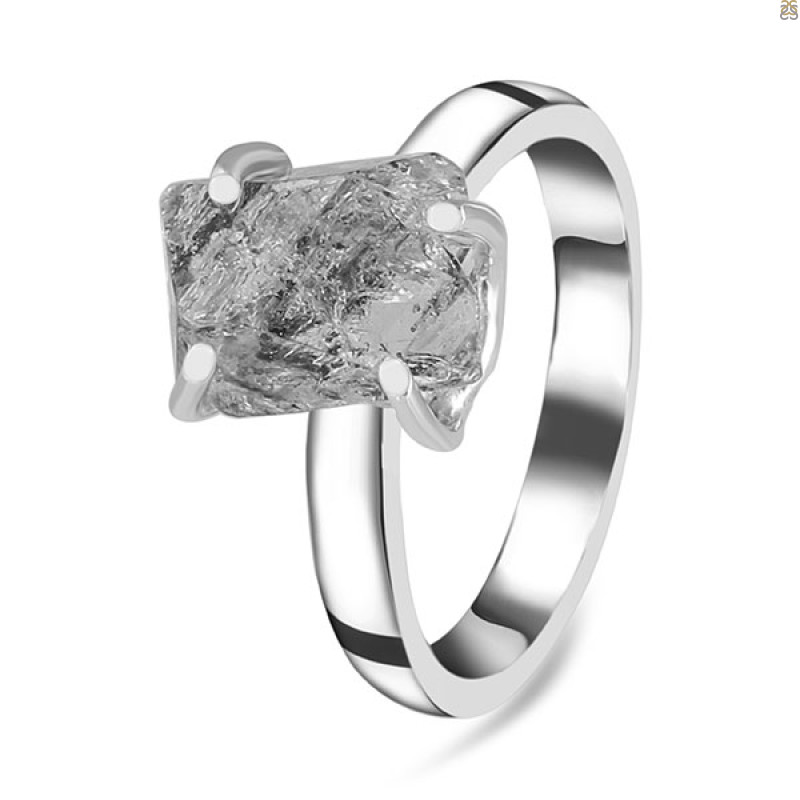 Petroleum Herkimer Diamond Rough Ring-R-Size-8 HDP-2-407