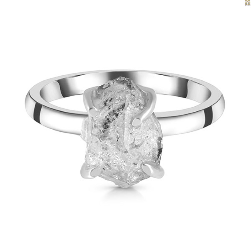 Petroleum Herkimer Diamond Rough Ring-R-Size-8 HDP-2-420