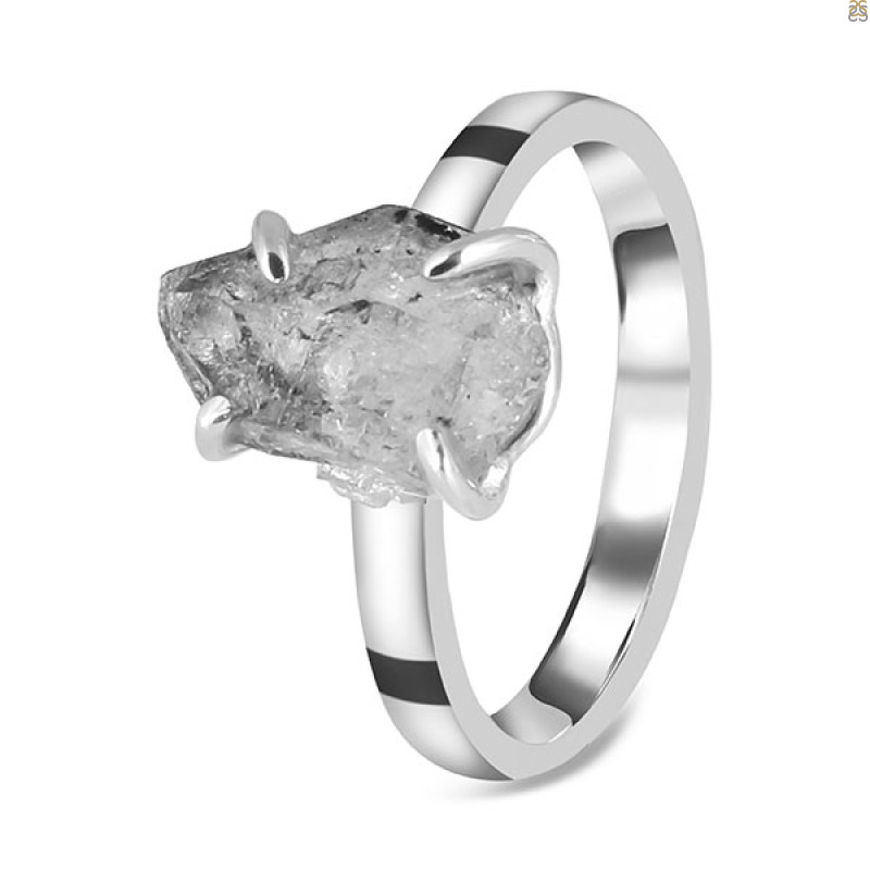Petroleum Herkimer Diamond Rough Ring-R-Size-8 HDP-2-420