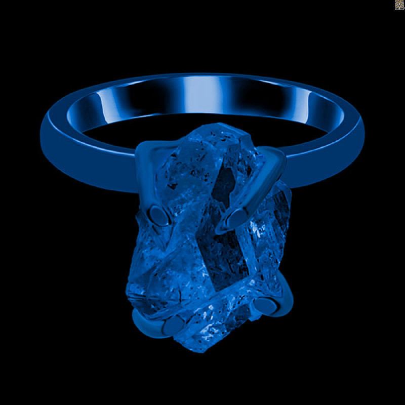 Petroleum Herkimer Diamond Rough Ring-R-Size-8 HDP-2-429