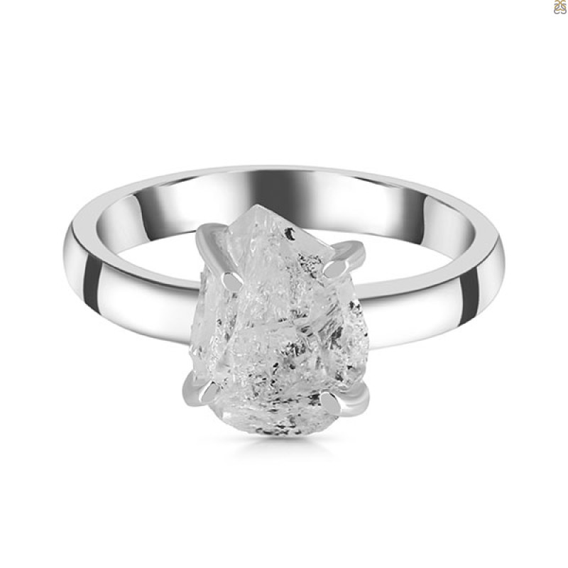 Petroleum Herkimer Diamond Rough Ring-R-Size-8 HDP-2-450