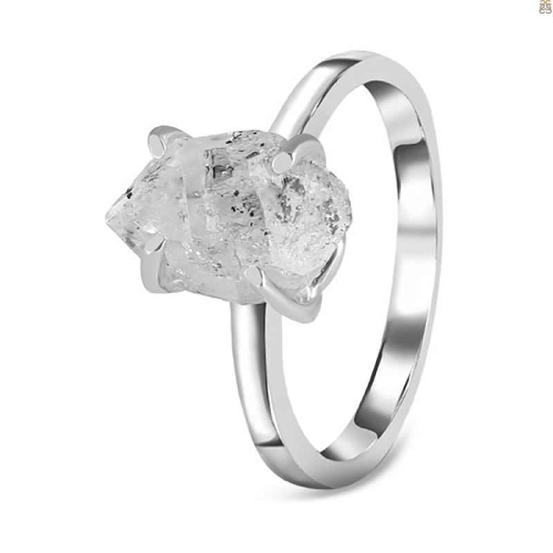 Petroleum Herkimer Diamond Rough Ring-R-Size-8 HDP-2-450