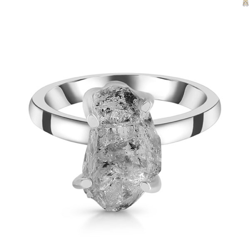 Petroleum Herkimer Diamond Rough Ring-R-Size-7 HDP-2-458