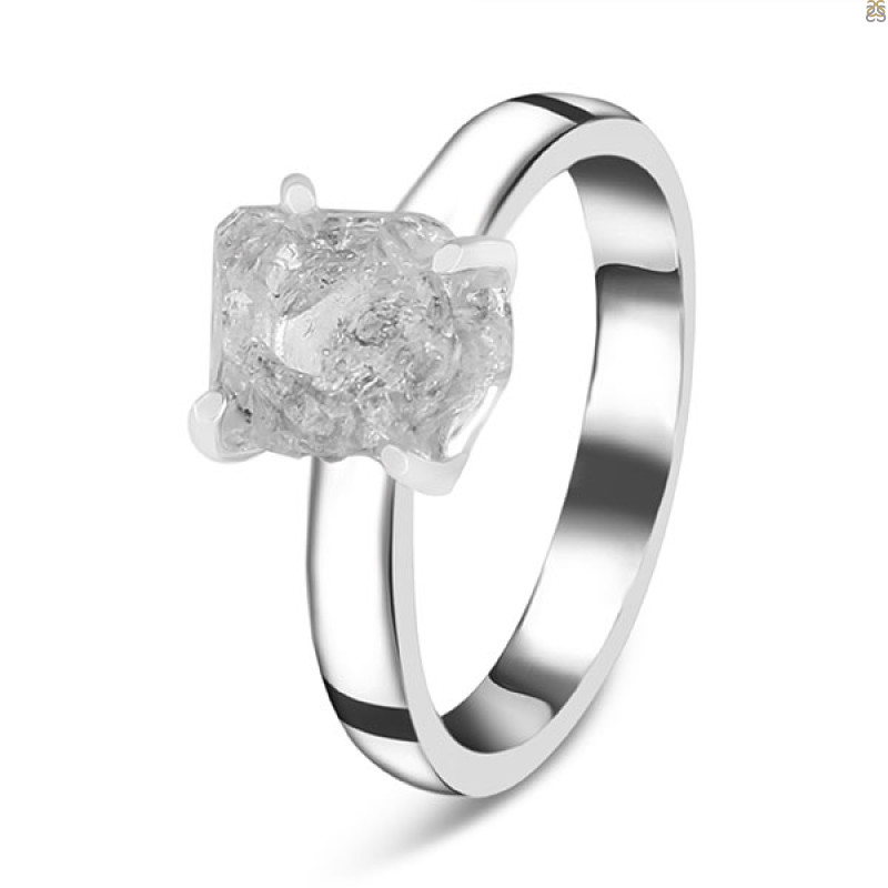 Petroleum Herkimer Diamond Rough Ring-R-Size-8 HDP-2-466