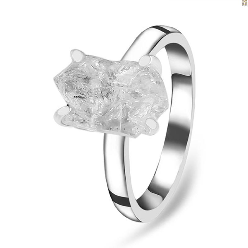 Petroleum Herkimer Diamond Rough Ring-R-Size-8 HDP-2-474