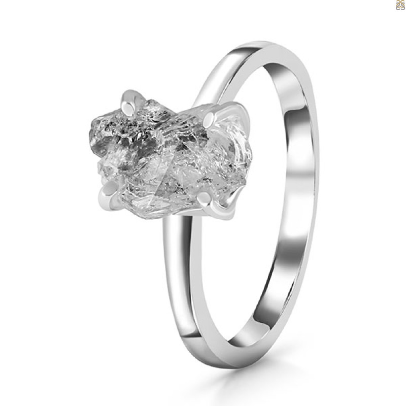 Petroleum Herkimer Diamond Rough Ring-R-Size-10 HDP-2-487