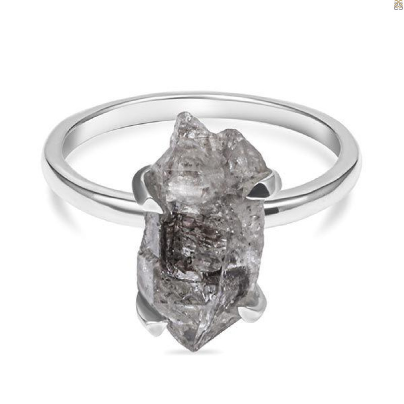 Petroleum Herkimer Diamond Rough Ring-R-Size-8 HDP-2-49