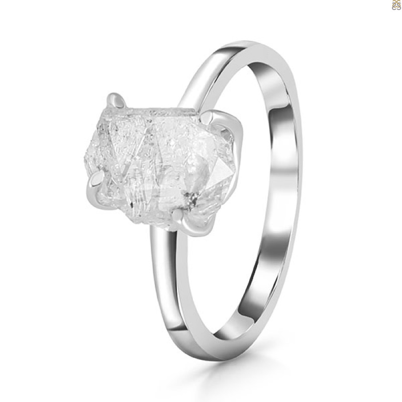 Petroleum Herkimer Diamond Rough Ring-R-Size-8 HDP-2-491