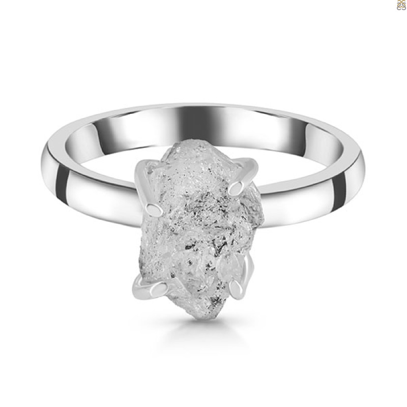 Petroleum Herkimer Diamond Rough Ring-Size-10 HDP-2-494