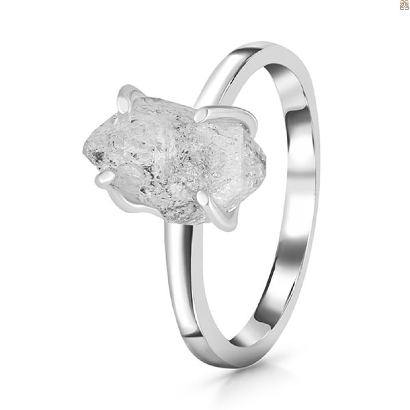 Petroleum Herkimer Diamond Rough Ring-Size-10 HDP-2-494