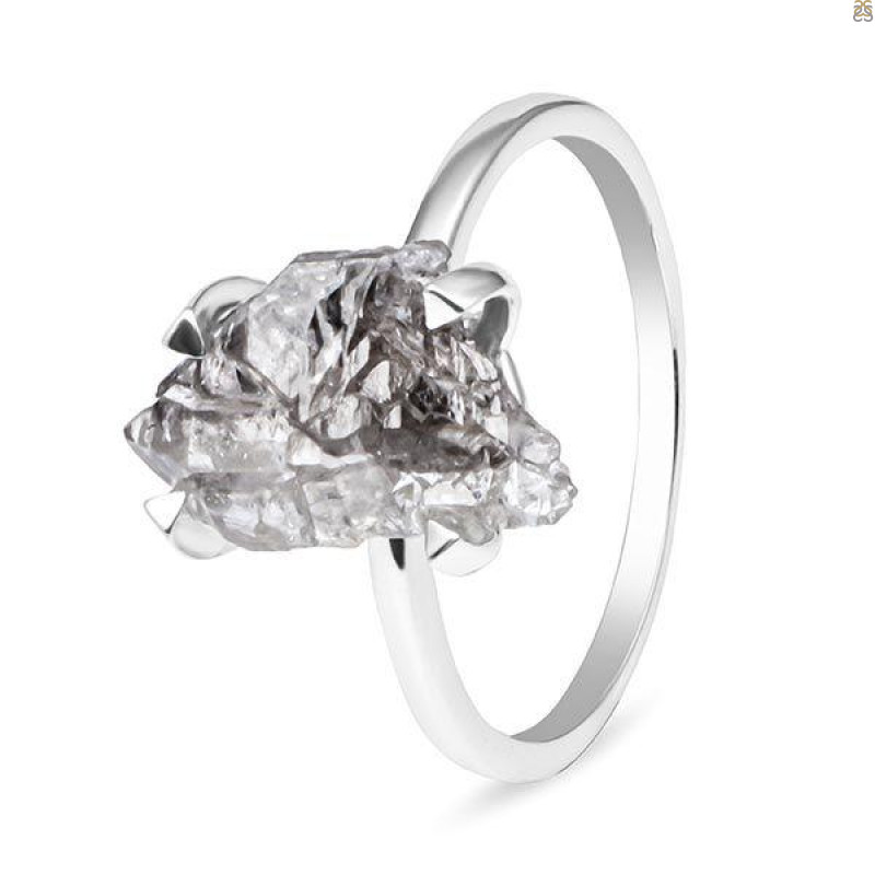 Petroleum Herkimer Diamond Rough Ring-R-Size-8 HDP-2-52