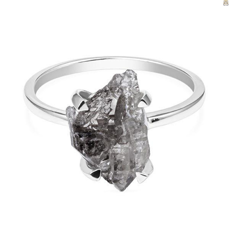 Petroleum Herkimer Diamond Rough Ring-R-Size-8 HDP-2-52