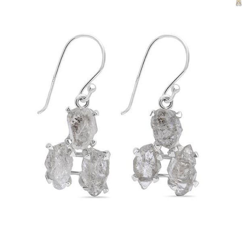 Petroleum Herkimer Diamond Rough Earring-2E HDP-3-1