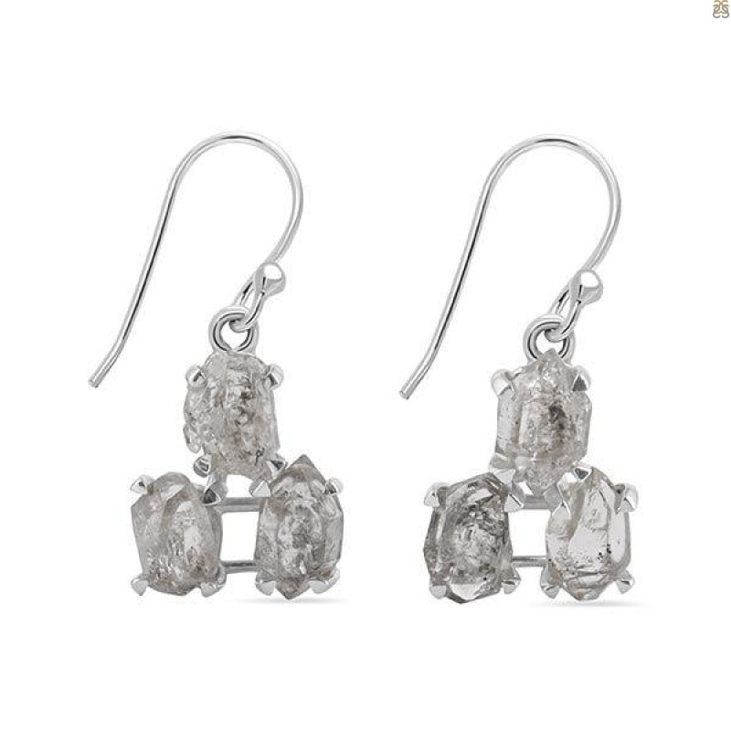 Petroleum Herkimer Diamond Rough Earring-2E HDP-3-10