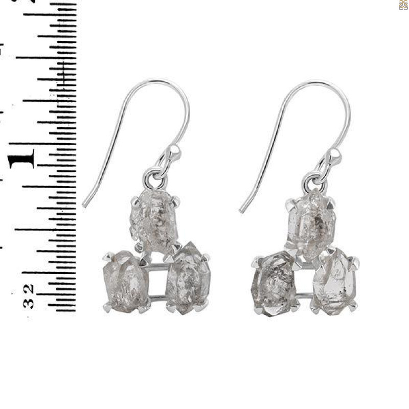 Petroleum Herkimer Diamond Rough Earring-2E HDP-3-10