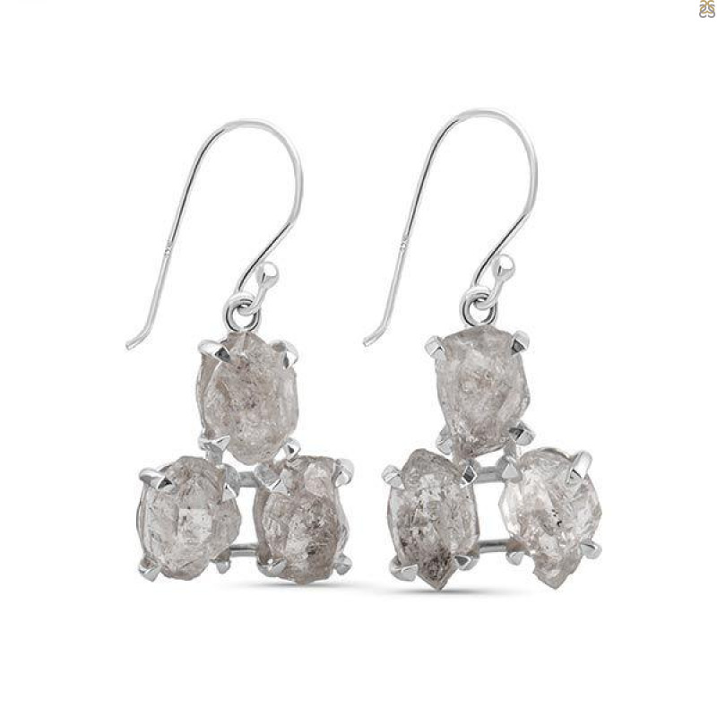 Petroleum Herkimer Diamond Rough Earring-2E HDP-3-115