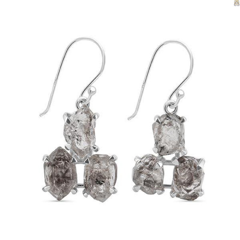 Petroleum Herkimer Diamond Rough Earring-2E HDP-3-116