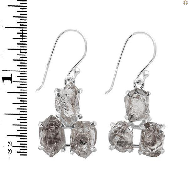 Petroleum Herkimer Diamond Rough Earring-2E HDP-3-116