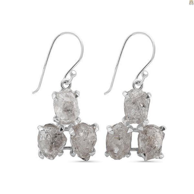 Petroleum Herkimer Diamond Rough Earring-2E HDP-3-117