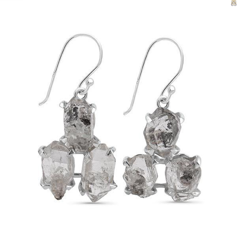 Petroleum Herkimer Diamond Rough Earring-2E HDP-3-118