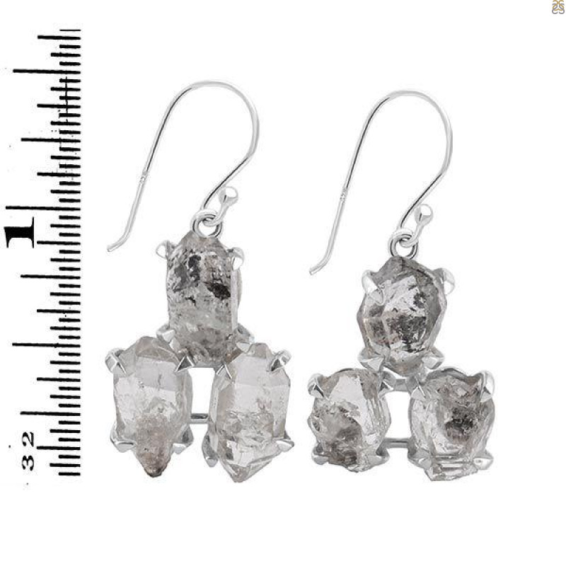 Petroleum Herkimer Diamond Rough Earring-2E HDP-3-118