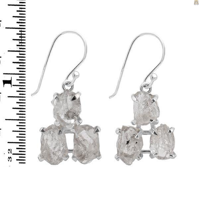 Petroleum Herkimer Diamond Rough Earring-2E HDP-3-119