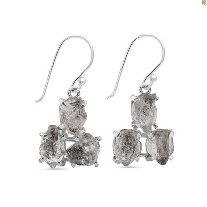 Petroleum Herkimer Diamond Rough Earring-2E HDP-3-120