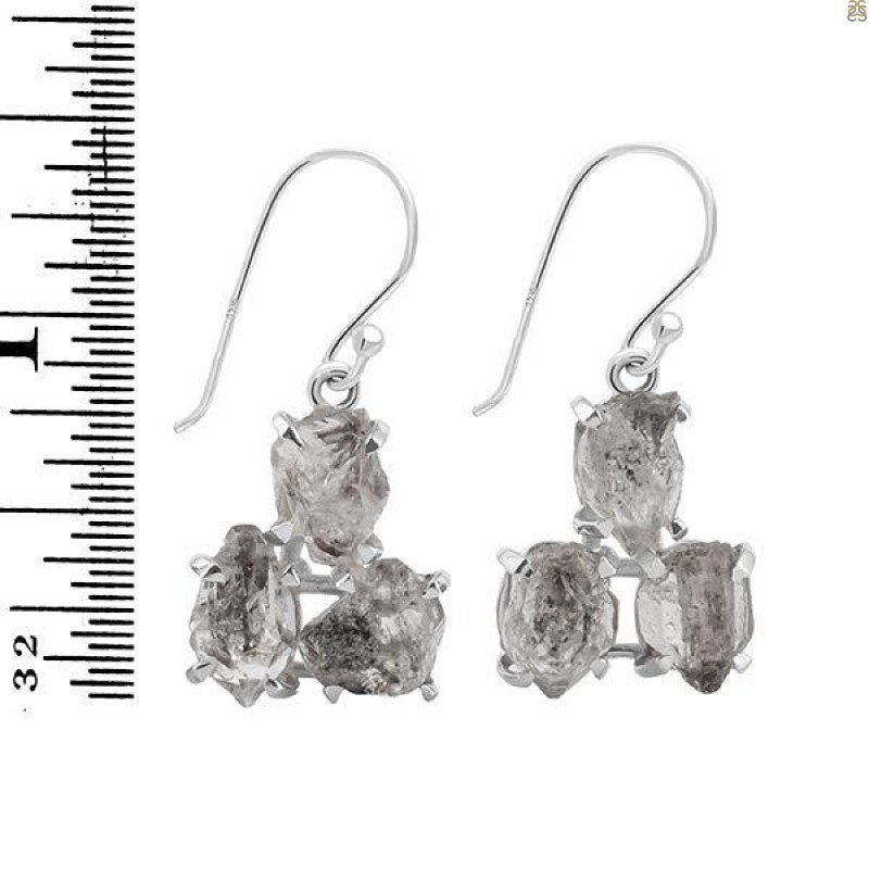 Petroleum Herkimer Diamond Rough Earring-2E HDP-3-120