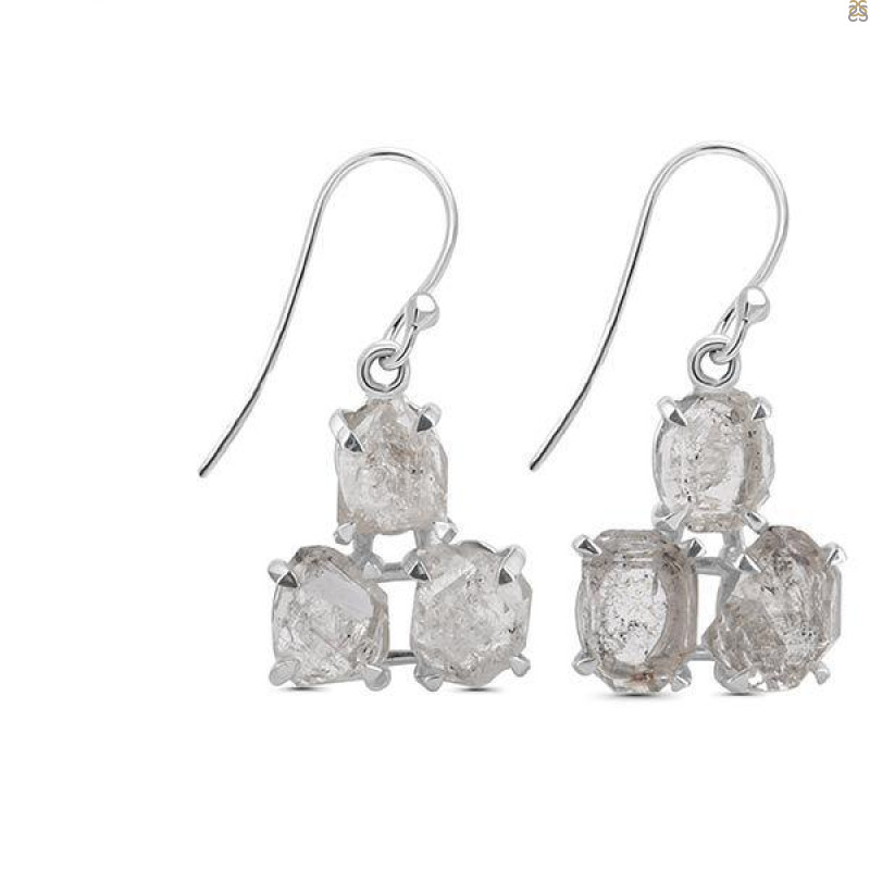 Petroleum Herkimer Diamond Rough Earring-2E HDP-3-122