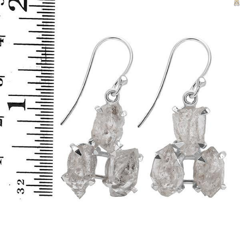 Petroleum Herkimer Diamond Rough Earring-2E HDP-3-123