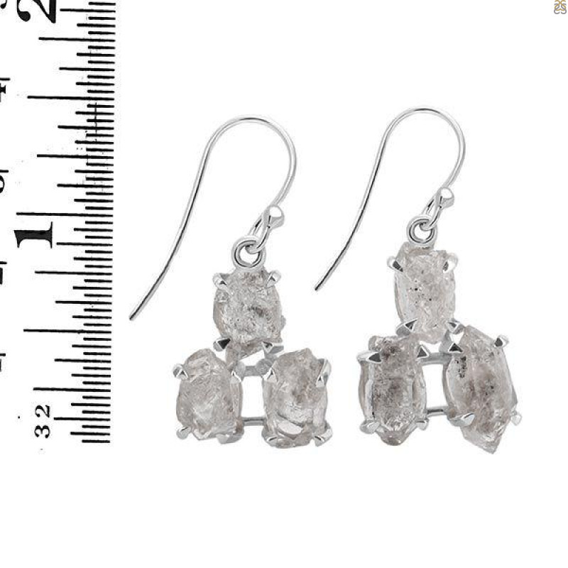 Petroleum Herkimer Diamond Rough Earring-2E HDP-3-124