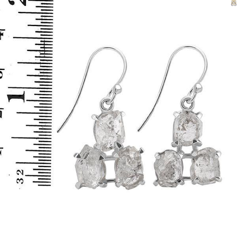 Petroleum Herkimer Diamond Rough Earring-2E HDP-3-127