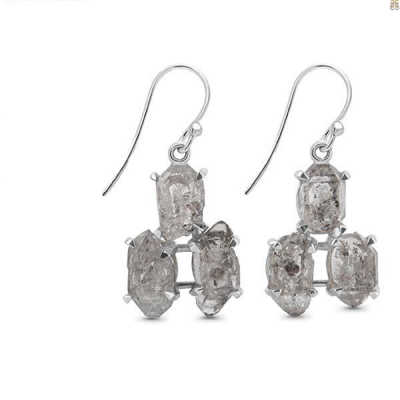Petroleum Herkimer Diamond Rough Earring-2E HDP-3-128