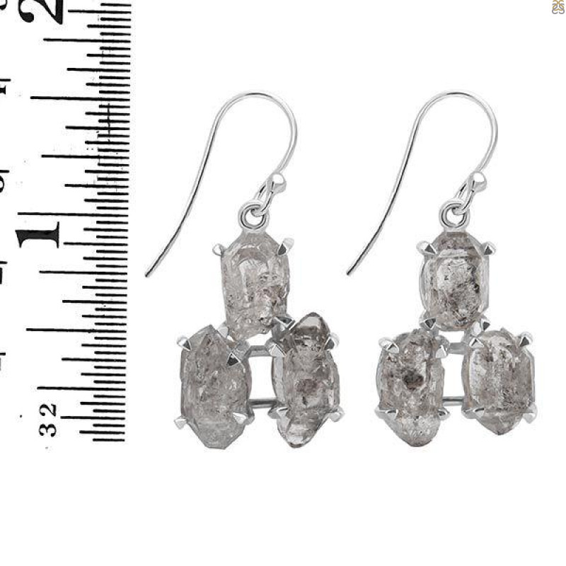 Petroleum Herkimer Diamond Rough Earring-2E HDP-3-128