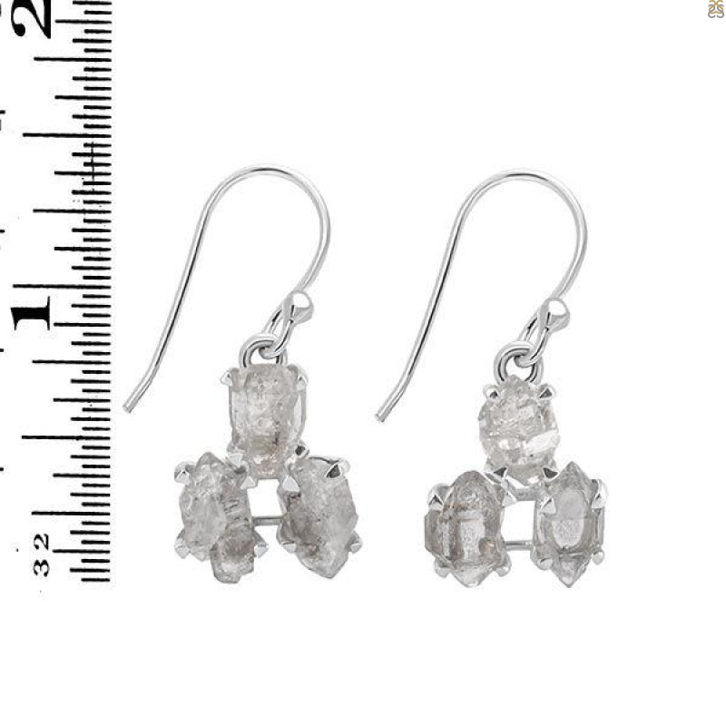 Petroleum Herkimer Diamond Rough Earring-2E HDP-3-13