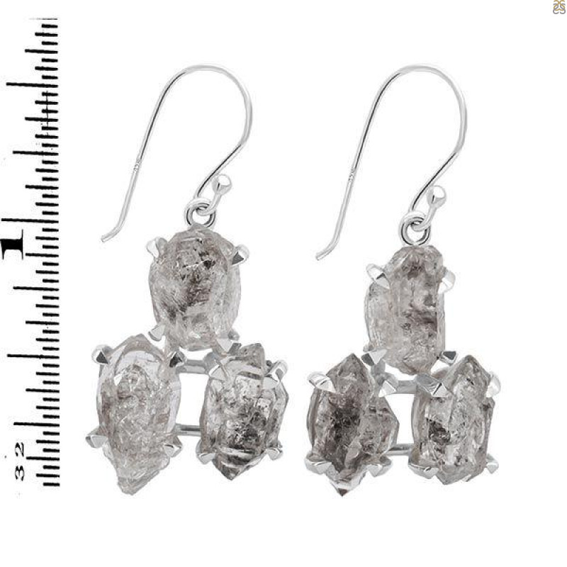 Petroleum Herkimer Diamond Rough Earring-2E HDP-3-132