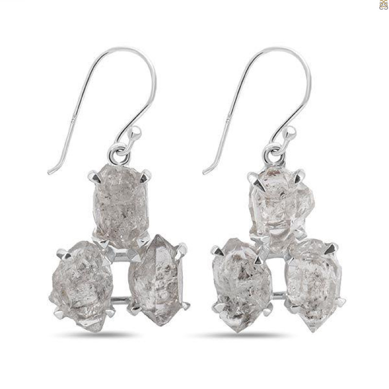 Petroleum Herkimer Diamond Rough Earring-2E HDP-3-133