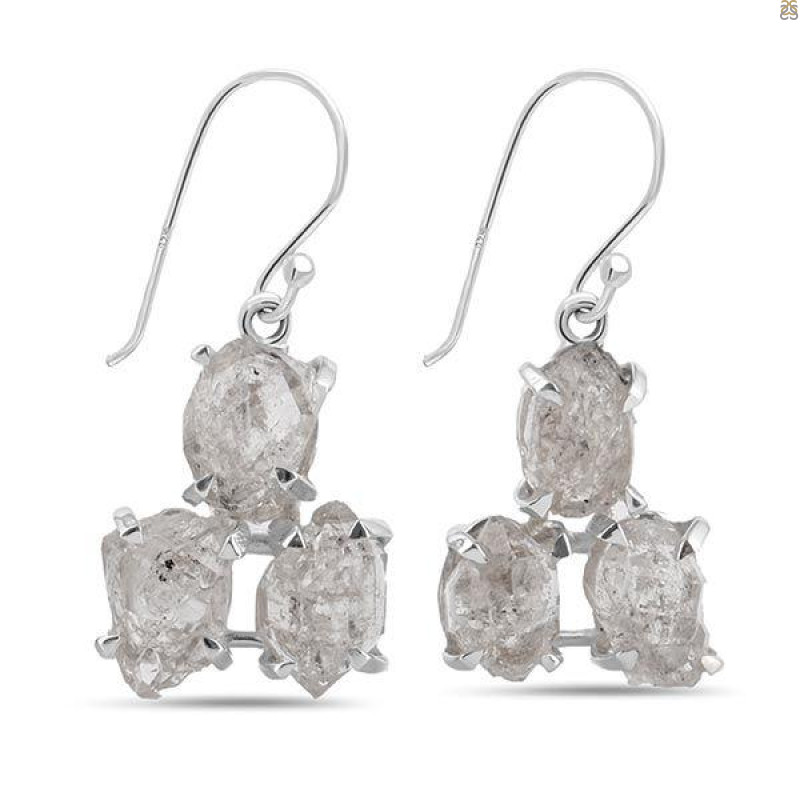 Petroleum Herkimer Diamond Rough Earring-2E HDP-3-135