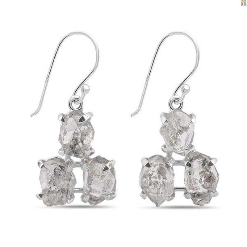 Petroleum Herkimer Diamond Rough Earring-2E HDP-3-136