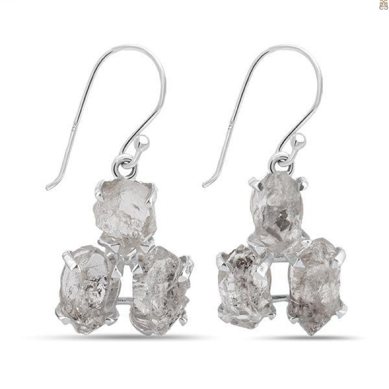 Petroleum Herkimer Diamond Rough Earring-2E HDP-3-137