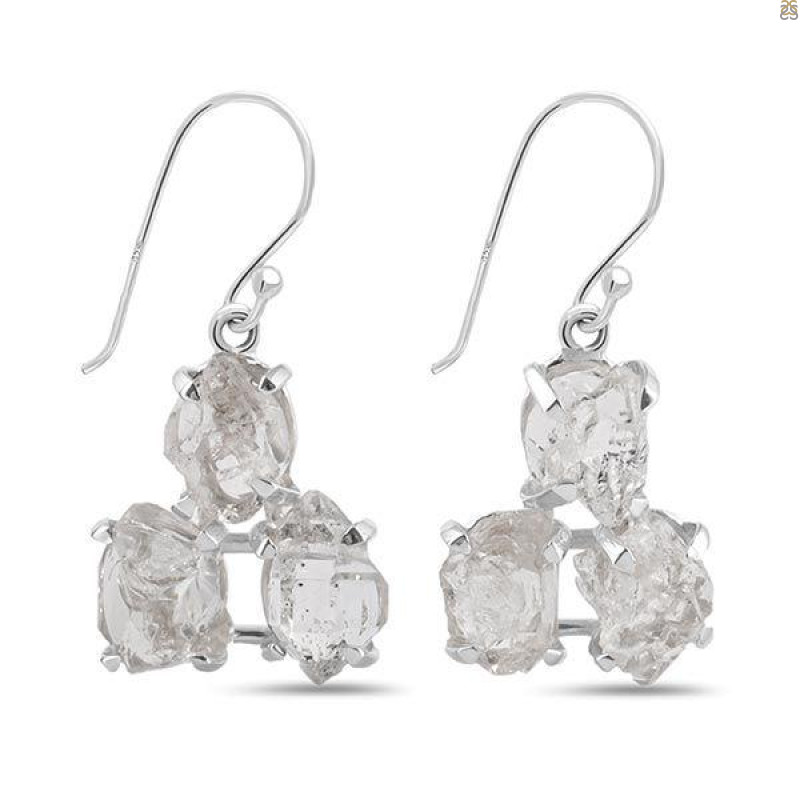 Petroleum Herkimer Diamond Rough Earring-2E HDP-3-138