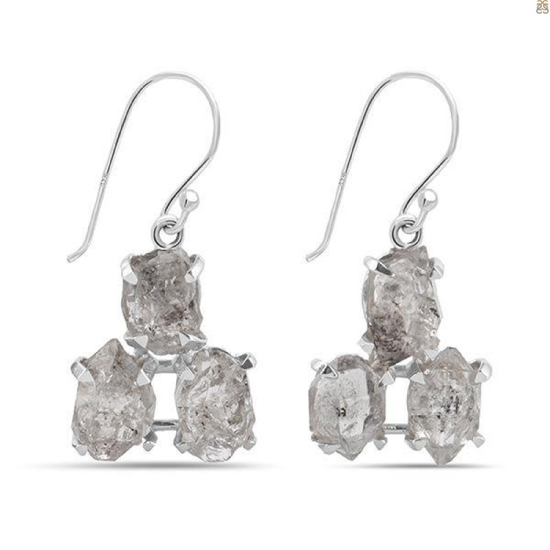 Petroleum Herkimer Diamond Rough Earring-2E HDP-3-139